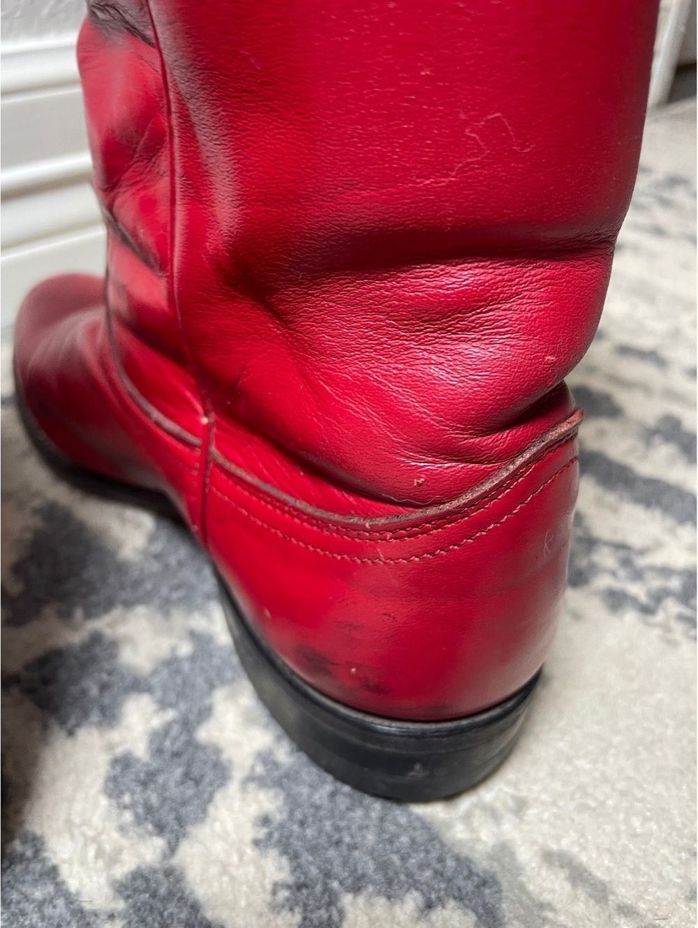 Women’s Justin vintage red round toe western roper size 6.5 B - Picture 5 of 9